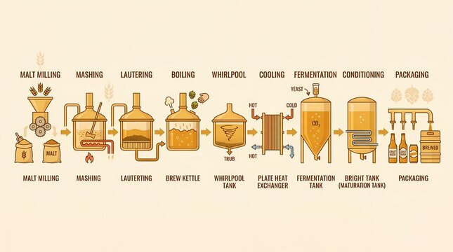 Craft Beer Brewing Process Flowchart