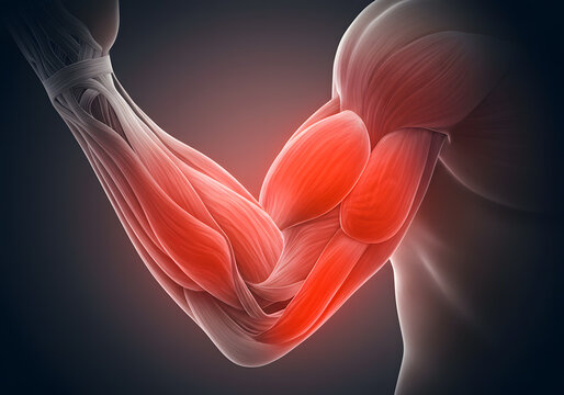 Arm muscles anatomy illustration