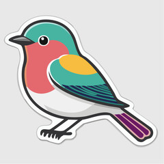 Obraz premium Colorful Cartoon Bird Sticker