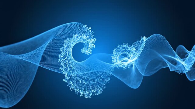 Blue abstract wave patterns ideal for sleek commercial backgrounds and title sequences