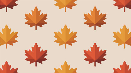 Fototapeta premium Autumn maple leaf pattern seamless background vector illustration
