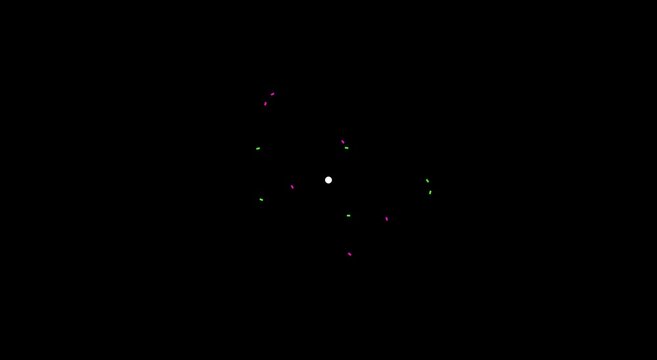 Abstract neon particle orbit animation