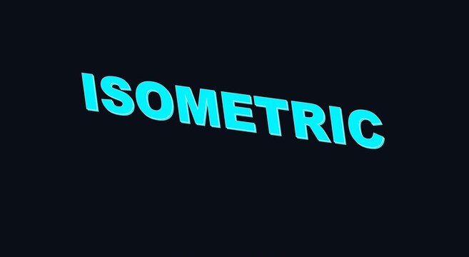 Animated isometric text motion animation