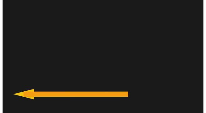 Animated yellow left arrow pointer animation
