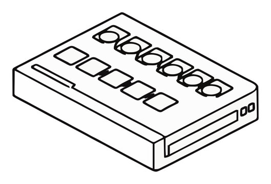 Network switch isometric floating vector icon. Generative AI