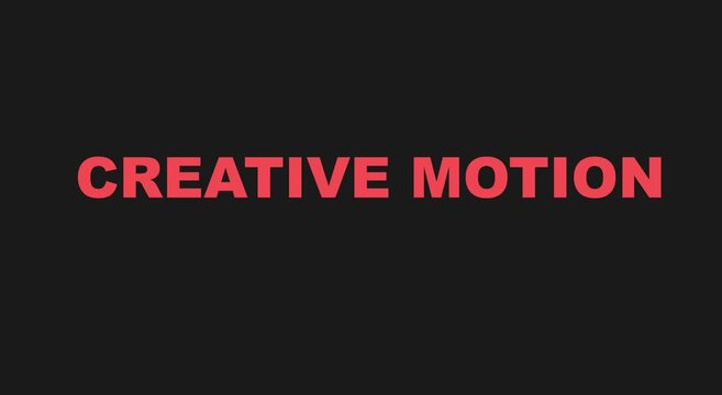 Creative motion typography kinetic animation
