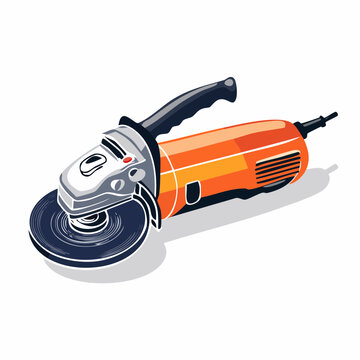 Illustration of an Orange Angle Grinder