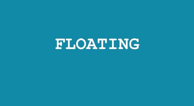 Floating text animation on blue animation