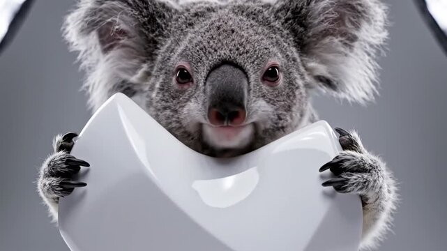 Baby Koala Holding Abstract White Shape Mockup