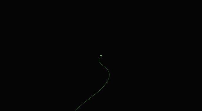 Glowing green light trail abstract animation