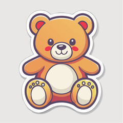 Obraz premium Cute cartoon teddy bear sticker