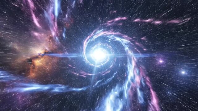 Cosmic spiral galaxy with stars for creative digital media and visual arts