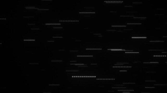 White scattered particles on black background, abstract digital data pattern