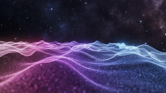 Cosmic particle stream in space symbolizing conceptual art and dynamic energy