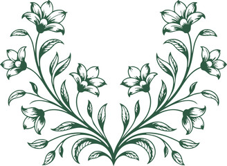 floral ornamental flourish elegant flower symmetrical design © MODU163