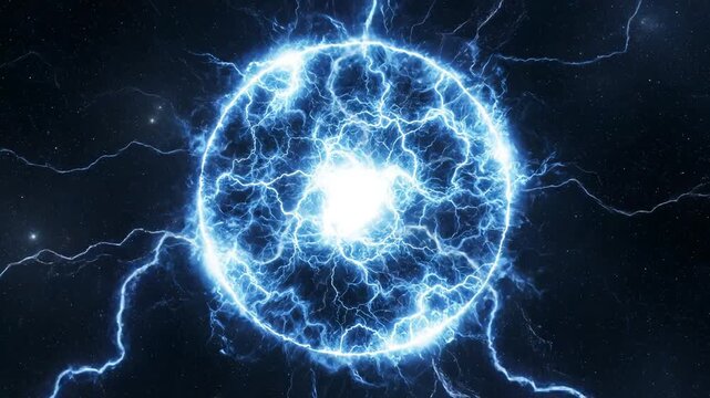 Electric sphere in space ideal for sleek commercial backgrounds and title sequences