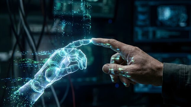 Human and Artificial Intelligence Collaboration Concept