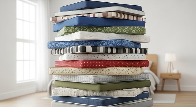 Stack of Mattresses - Comfort and Variety for a Good Nights Sleep.