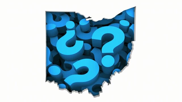 Ohio OH State Map Question Marks Ask FAQs Best Place Location 3d Animation