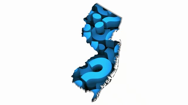 New Jersey NJ State Map Question Marks Ask FAQs Best Place Location 3d Animation