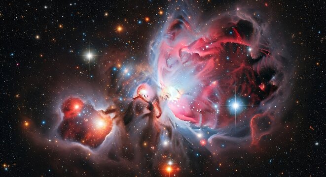 Spectacular Orion Nebula - A Cosmic Symphony of Star Formation and Light.