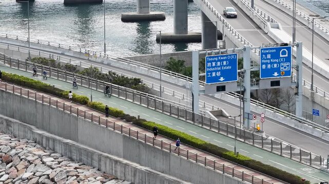 Curving Cross Bay Bridge spans scenic Tseung Kwan O waters Feb 7 2026