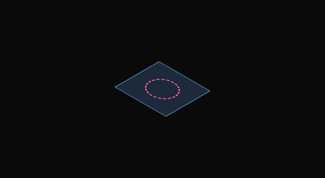 Minimalist isometric neon circle animation
