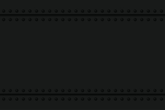 Black riveted metal panel background