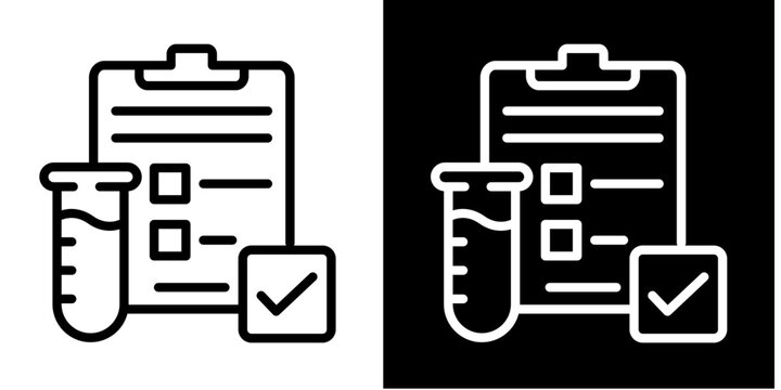 Lab Report Checklist Icon Set White Style Collection
