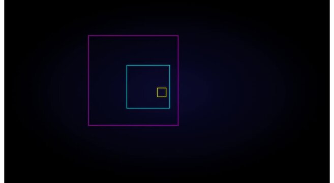 Neon geometric zoom effect animation