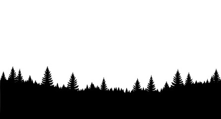 Silhouetted forest landscape a minimalist black and white scene © Kapilbiswas