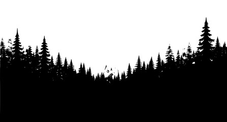 Silhouetted forest landscape a dramatic black and white scene © Kapilbiswas