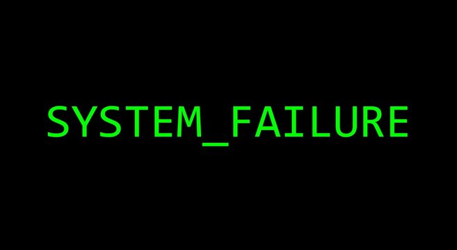 System failure digital error animation