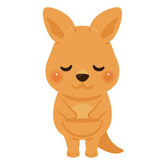 Fototapeta premium お辞儀するカンガルーキャラクターイラスト／Cute Kangaroo Character Bowing, Illustration