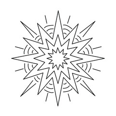 Explosion icon, blast starburst line art, boom effect vector, comic style bang outline.Editable stroke, Vector illustration, Line art Icon, Symbols. © K
