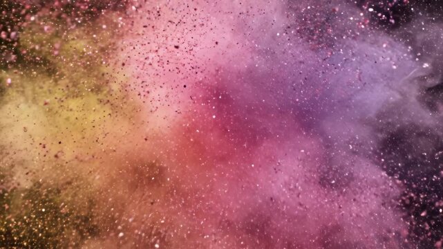 Colorful powder explosion against black background perfect for UI/UX design and motion graphics