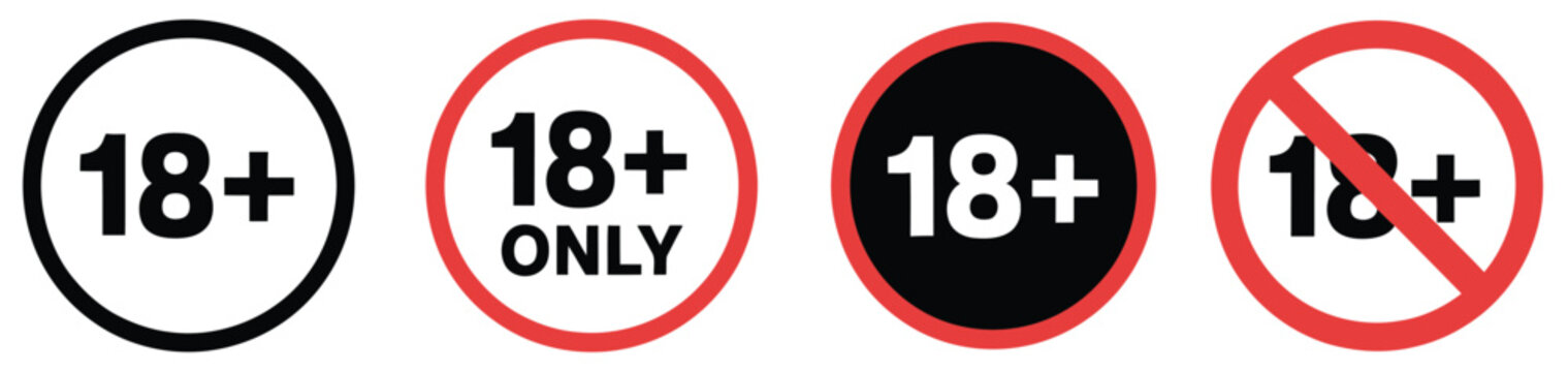 Age limit sign underage restriction prohibition icon age restriction warning symbol vector illustration safety notice design