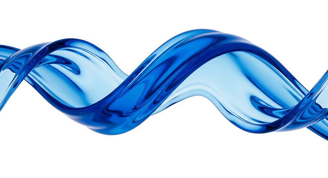 Blue liquid wave splash isolated on white background