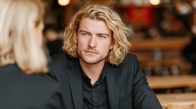 Man with blonde hair portrait of a man featuring distinctive blonde hair focus on individual s facial features