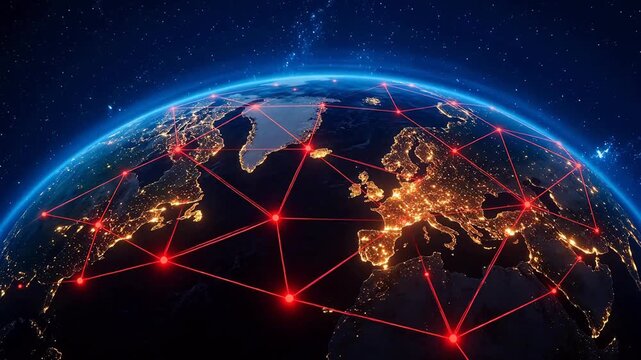 Global network connections on Earth