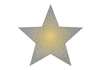 Obraz premium Christmas star decoration with gold glitter isolated on transparent background