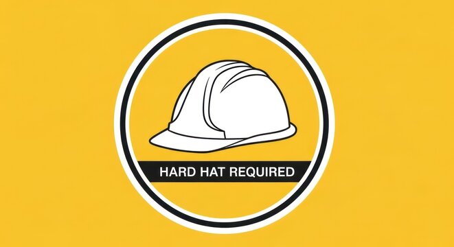 Hard Hat Safety Warning Sign Symbol.