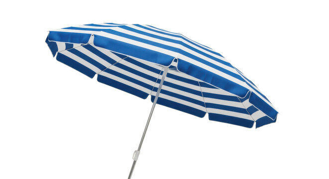 Blue striped beach umbrella