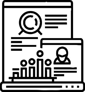 Business data dashboard with marketing charts and target icon