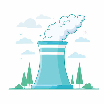 Cooling Tower Emitting Steam