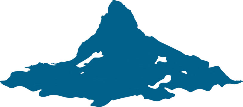Abstract blue mountain silhouette with unique eroded shape vector can Editable