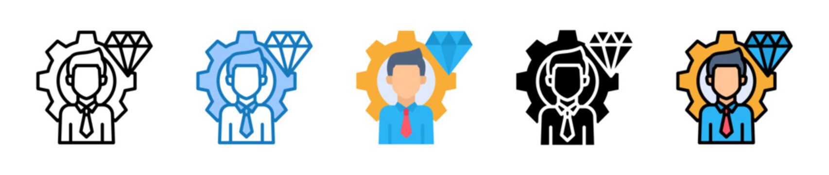 Talent Management multiple style icons set design vector illustration. 