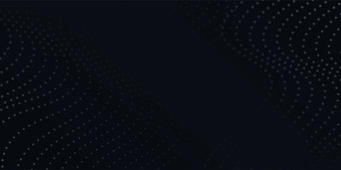 Obraz premium Black halftone gradient background. Black gradient halftone banner vector background. Black background halftone texture. Minimal black halftone gradient vector background