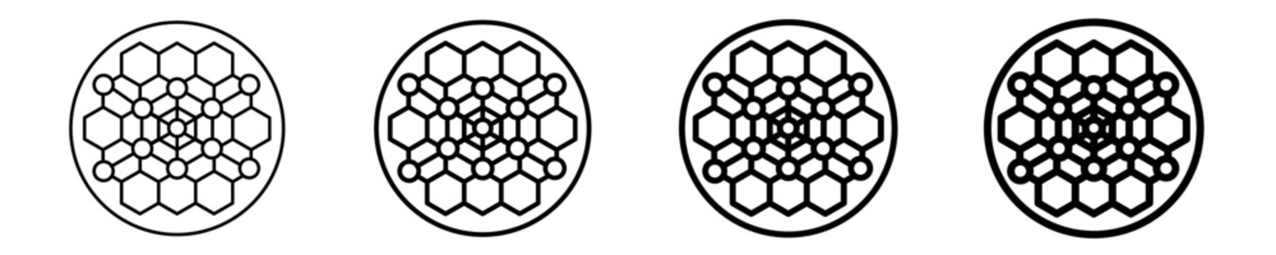 Molecular Pattern Icon Set Different Style Collection 