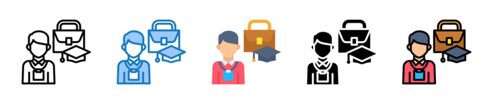 Internship multiple style icons set design vector illustration. 